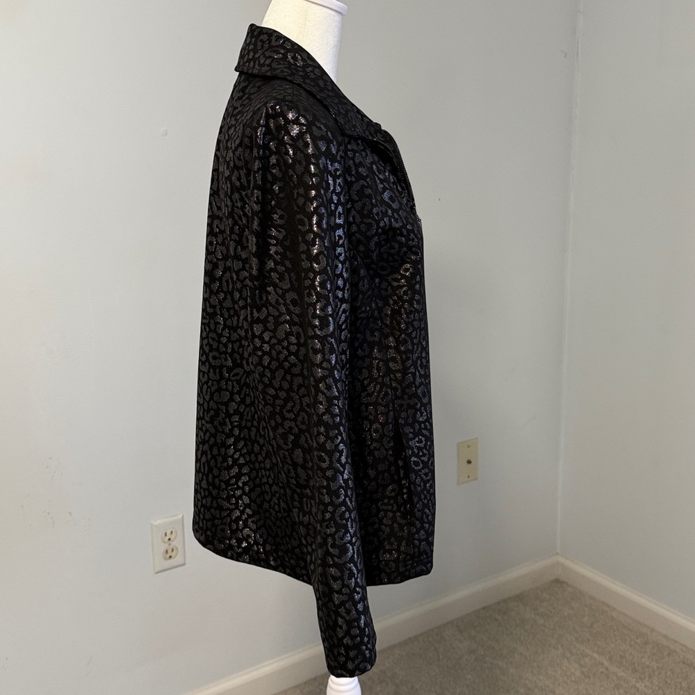 Bob Mackie Lurex Animal Patterned Zip front Jacket SZS. - Picture 12 of 14